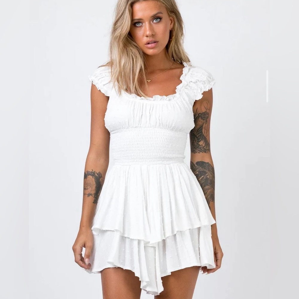 Princess Polly White Love Galore Romper XS